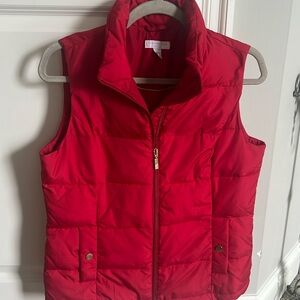 Charter Club Petite Red Puffer Vest- size Petite Medium- like new!